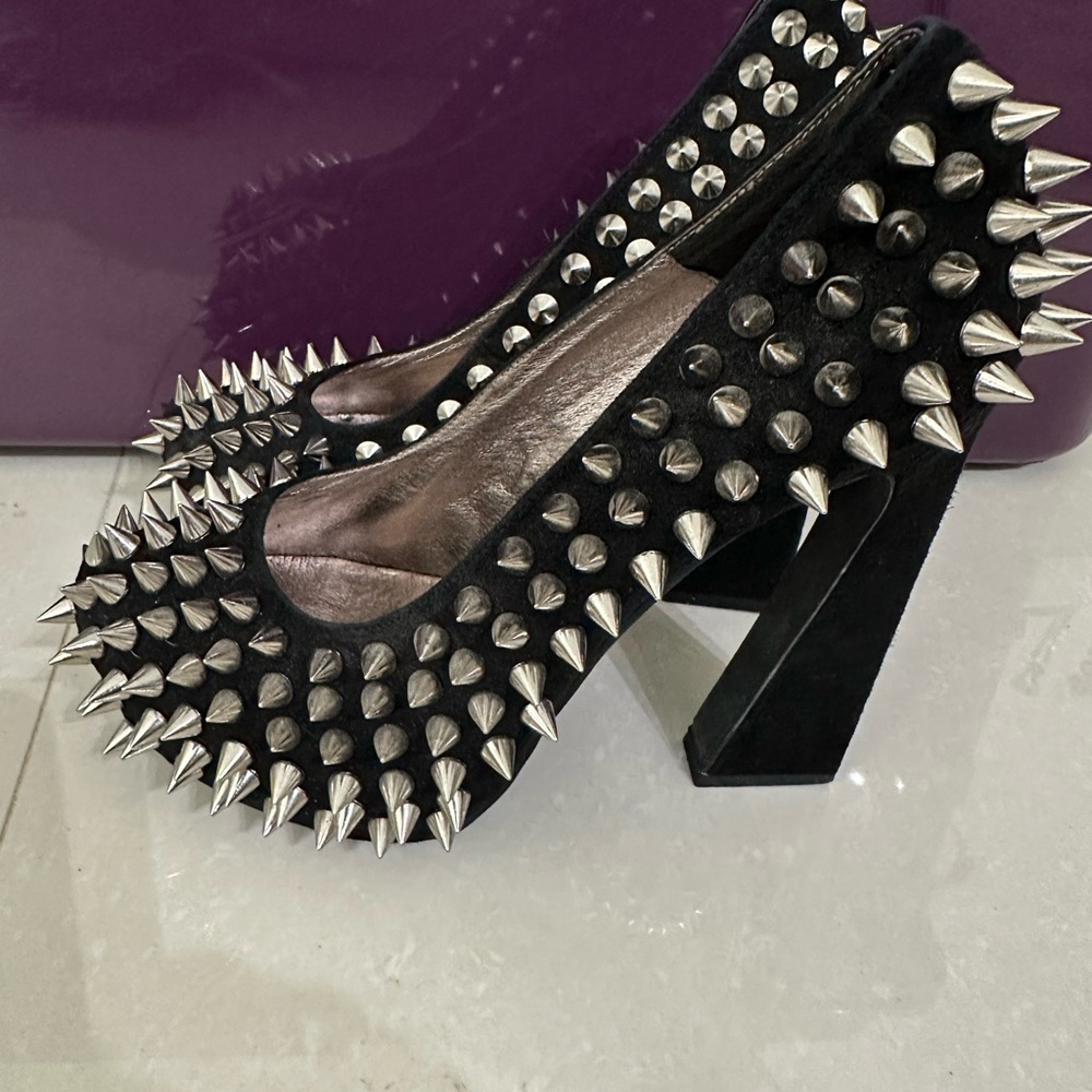 Jeffrey Campbell Studded Black and Silver Women's Heels